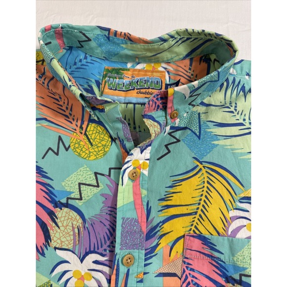 SHIRT CHUBBIES MENS XL Greetings From The Weekend Tropical Hawaiian Popover - Picture 3 of 8